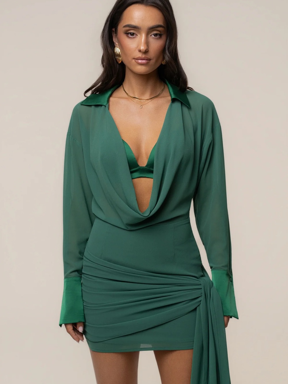 Green Midnight Confidence Mini Dress